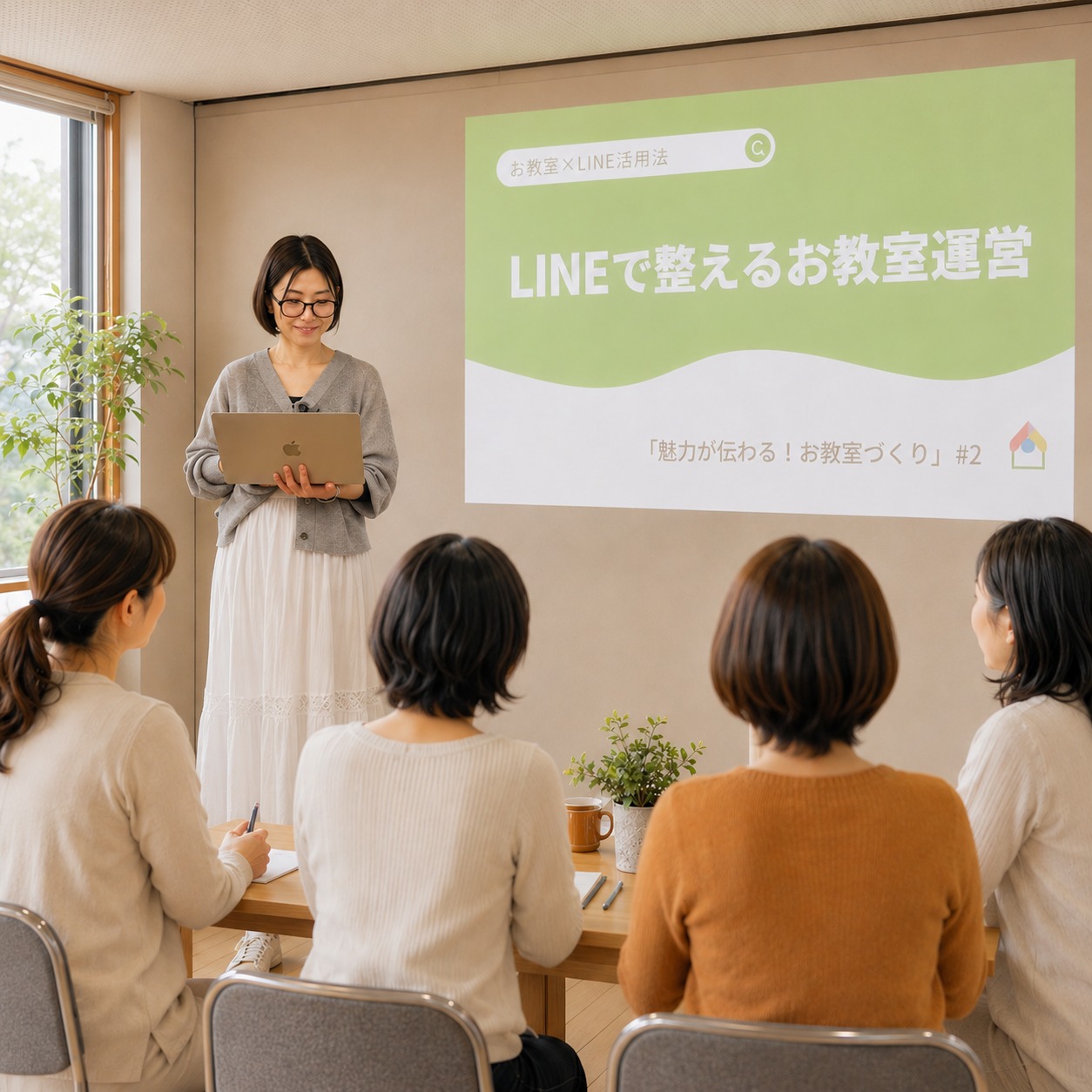 勉強会で登壇するにこ先生